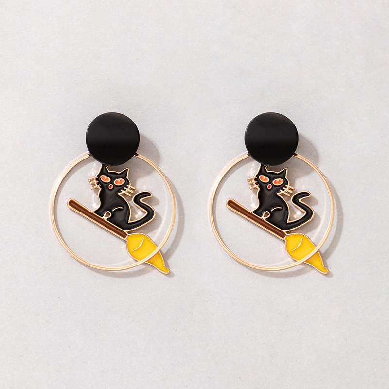 New Creative Jewelry Halloween Black Cat Earrings display picture 4