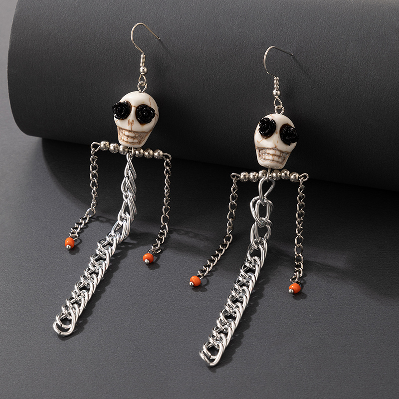 Creative Jewelry Halloween Skull Earrings display picture 1