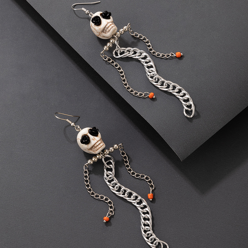 Creative Jewelry Halloween Skull Earrings display picture 3