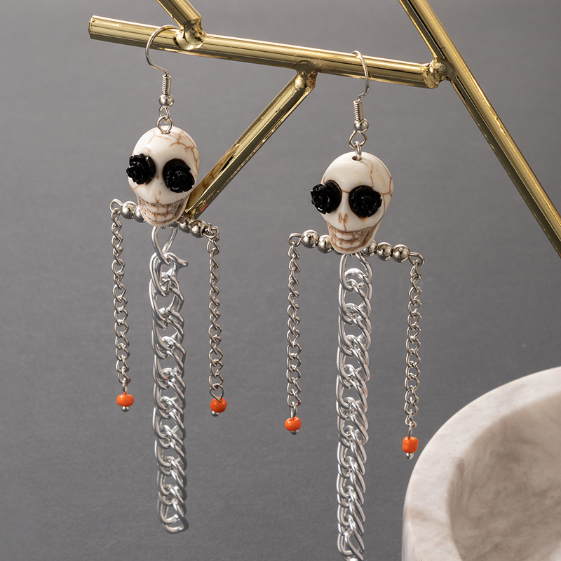 Creative Jewelry Halloween Skull Earrings display picture 4