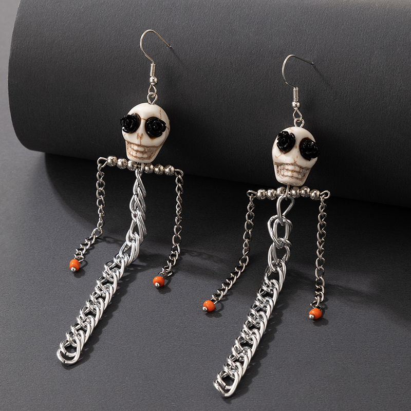 Creative Jewelry Halloween Skull Earrings display picture 5