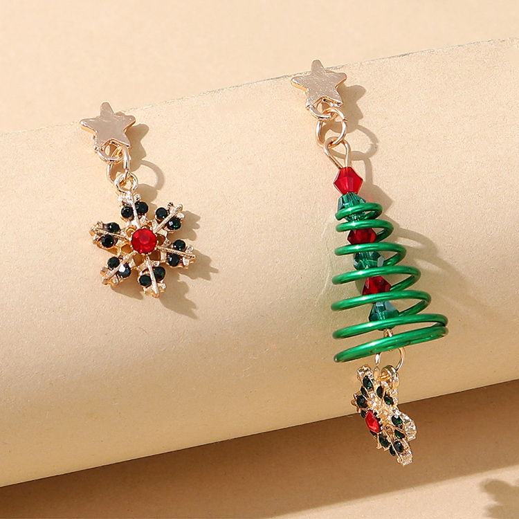 Christmas Series Trend Line Wild Creative Explosion Christmas Tree Asymmetric Earrings display picture 1