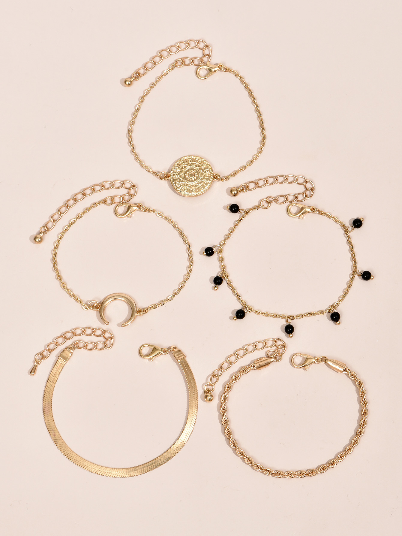 Popular Ladies Beads Crescent Multi-piece Ladies Bracelet display picture 2