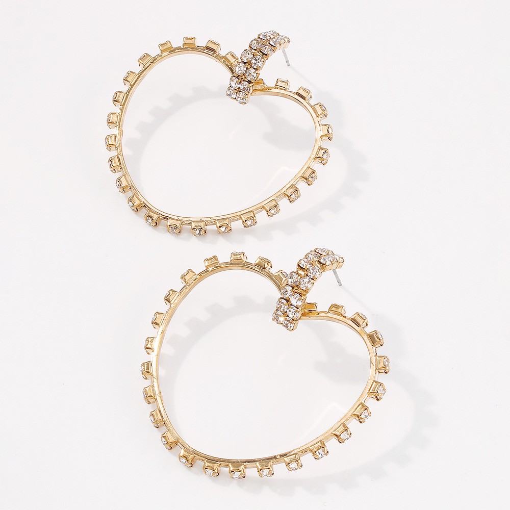 Fashion Full Diamond Love Personality Geometric Earrings display picture 4