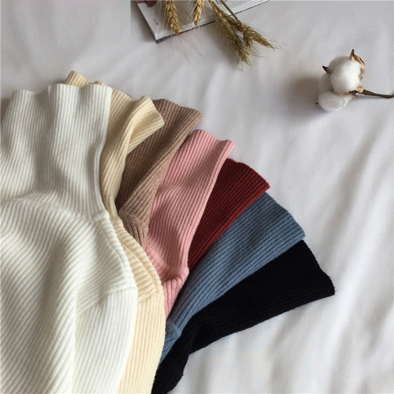 Autumn And Winter Bottoming Shirt New Style Long-sleeved Warm Solid Color Sweater display picture 5