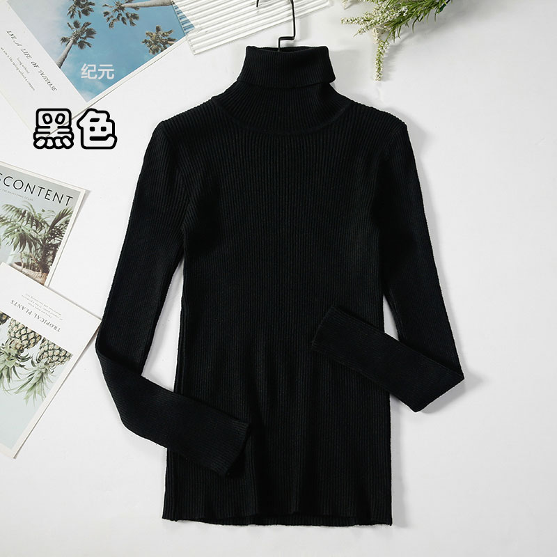 Autumn And Winter Bottoming Shirt New Style Long-sleeved Warm Solid Color Sweater display picture 6