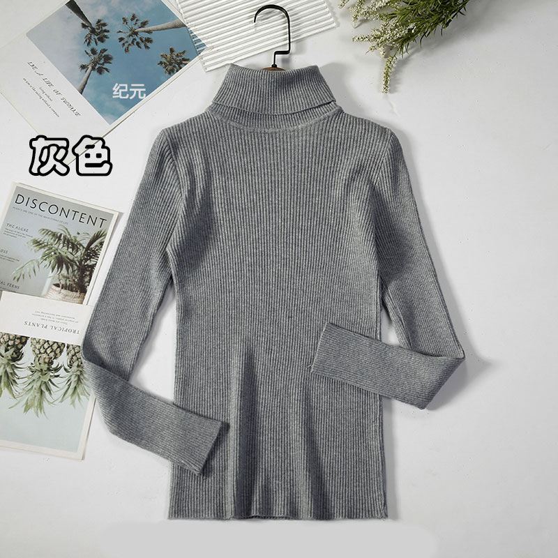 Autumn And Winter Bottoming Shirt New Style Long-sleeved Warm Solid Color Sweater display picture 8