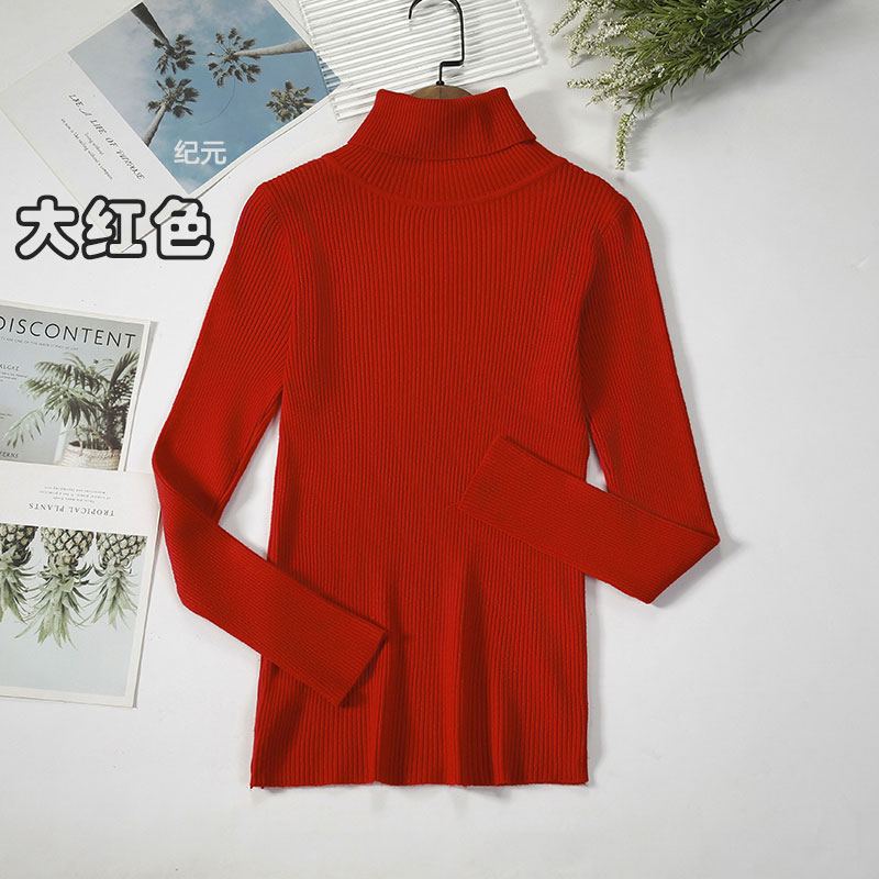 Autumn And Winter Bottoming Shirt New Style Long-sleeved Warm Solid Color Sweater display picture 11