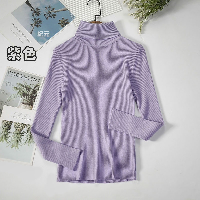 Autumn And Winter Bottoming Shirt New Style Long-sleeved Warm Solid Color Sweater display picture 16