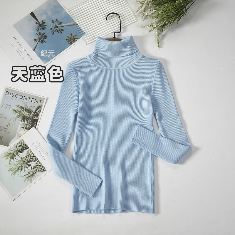 Autumn And Winter Bottoming Shirt New Style Long-sleeved Warm Solid Color Sweater display picture 22