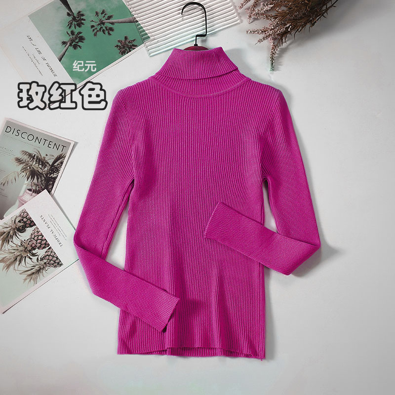 Autumn And Winter Bottoming Shirt New Style Long-sleeved Warm Solid Color Sweater display picture 27
