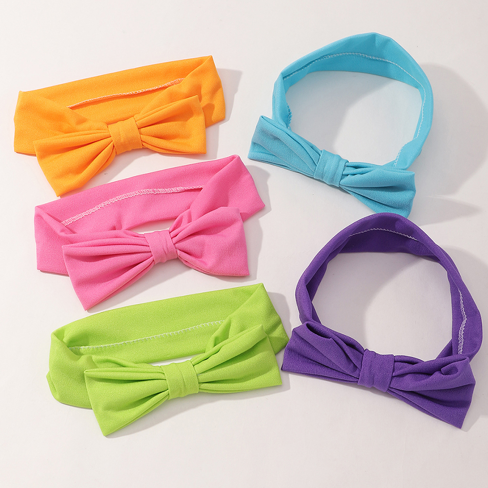 Pure Color Bow Headband Set display picture 1