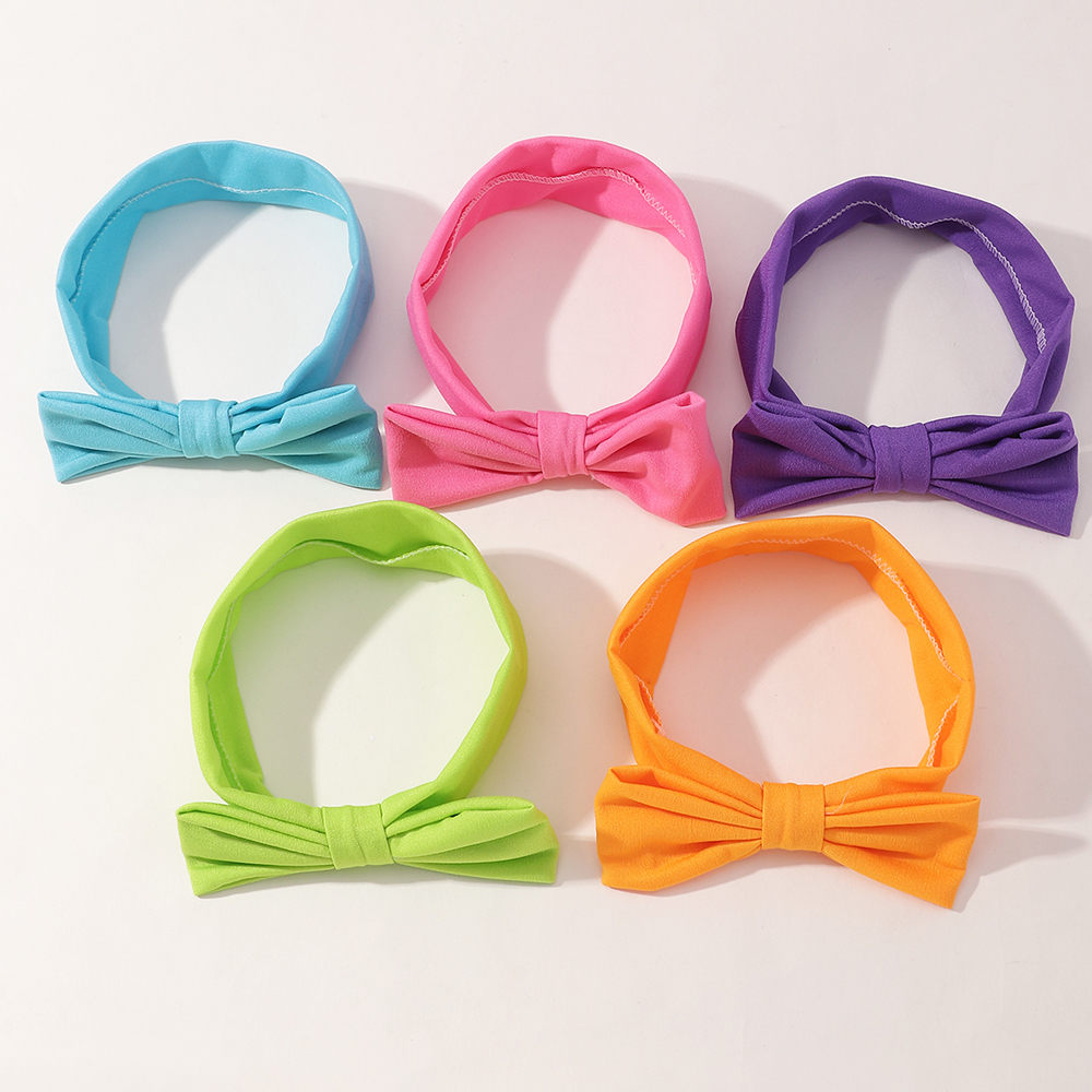 Pure Color Bow Headband Set display picture 2