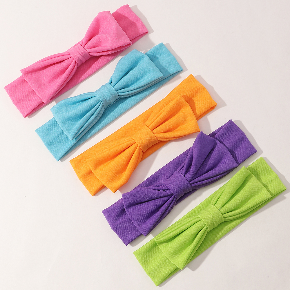 Pure Color Bow Headband Set display picture 3