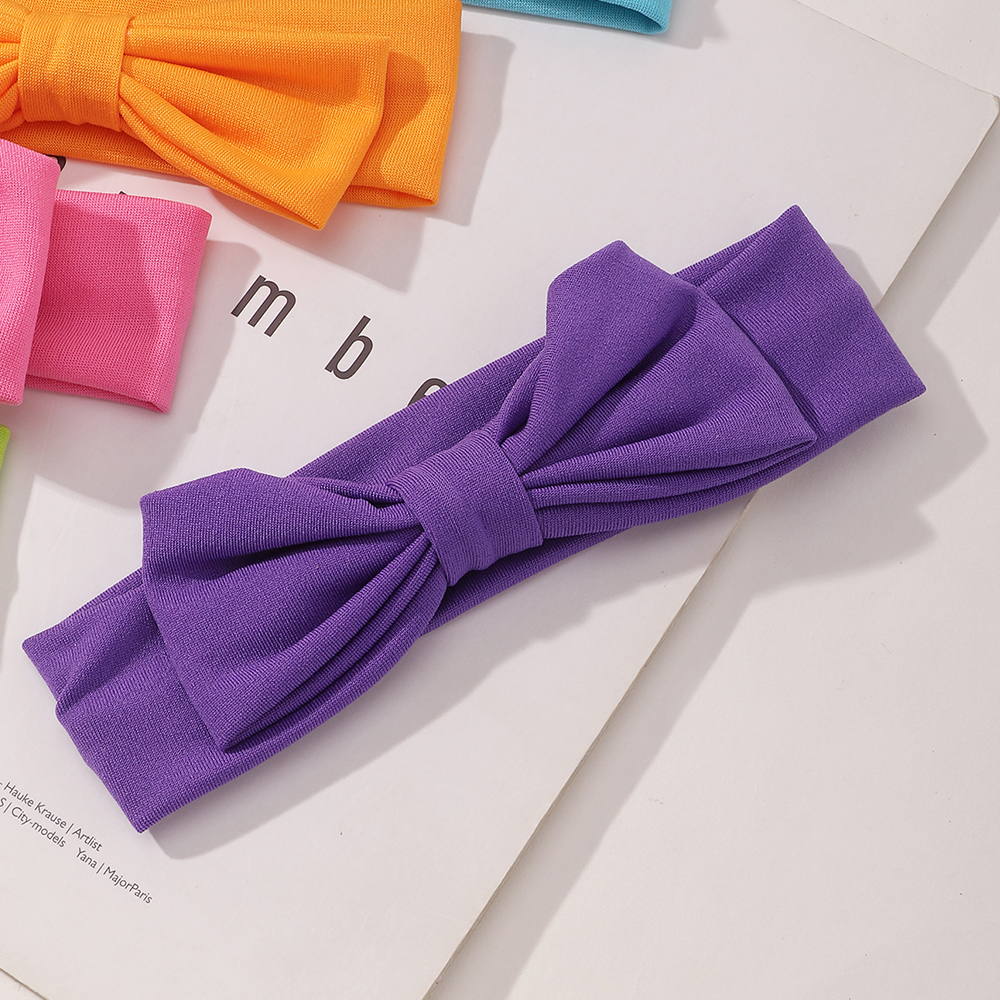 Pure Color Bow Headband Set display picture 4