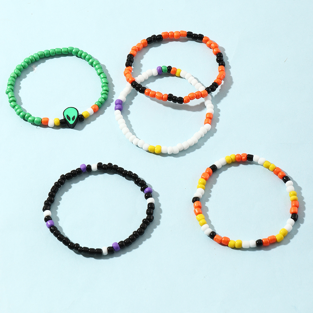 Alien Color Rice Bead Bracelet Set display picture 2