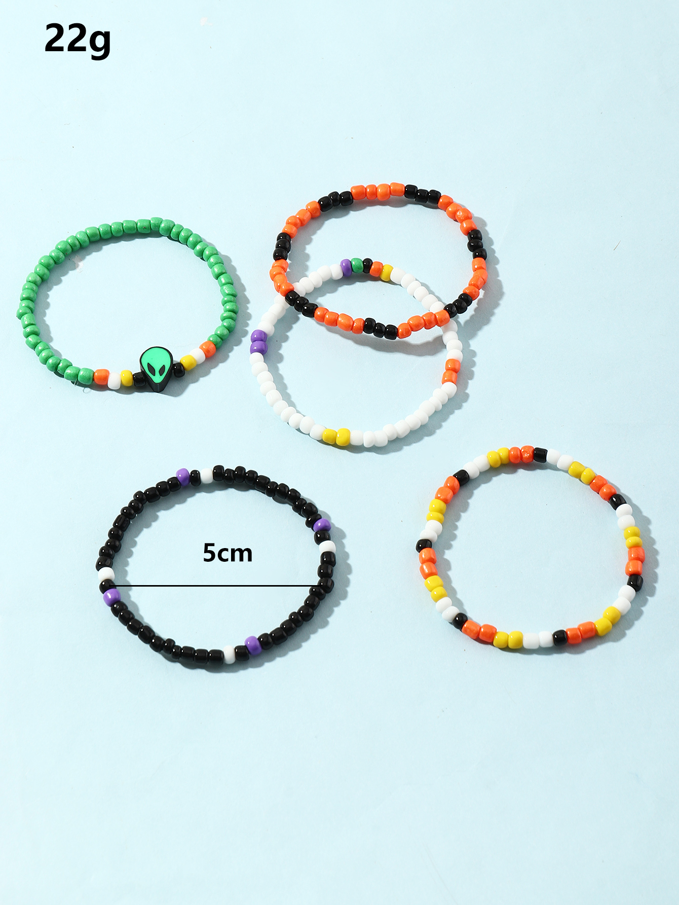 Ensemble De Bracelets En Perles De Riz De Couleur Extraterrestre display picture 5