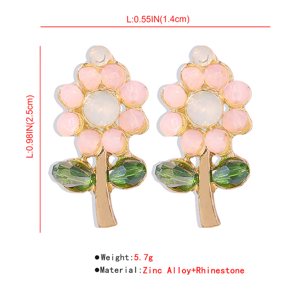 Boucles D&#39;oreilles Petites Fleurs Fraîches En Cristal Imitation Mode display picture 1