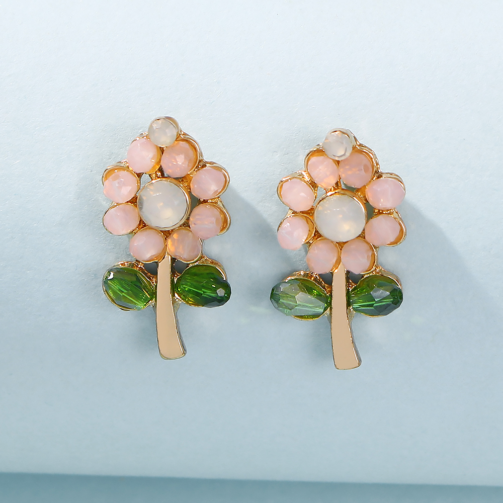 Fashion Imitation Crystal Small Fresh Flower Earrings display picture 4