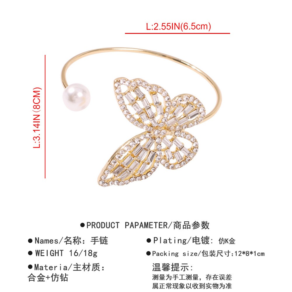 Pulsera De Diamantes Brillantes Con Diseño De Mariposa A La Moda Que Combina Con Todo display picture 1