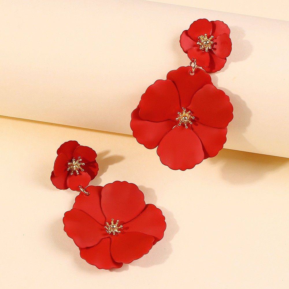 Creative Fashion Alloy Flower Earrings display picture 1
