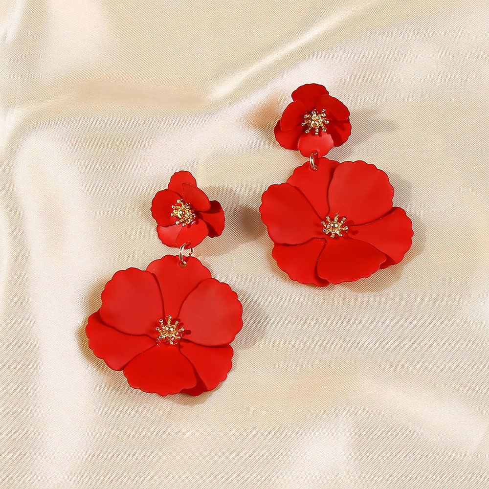 Creative Fashion Alloy Flower Earrings display picture 2