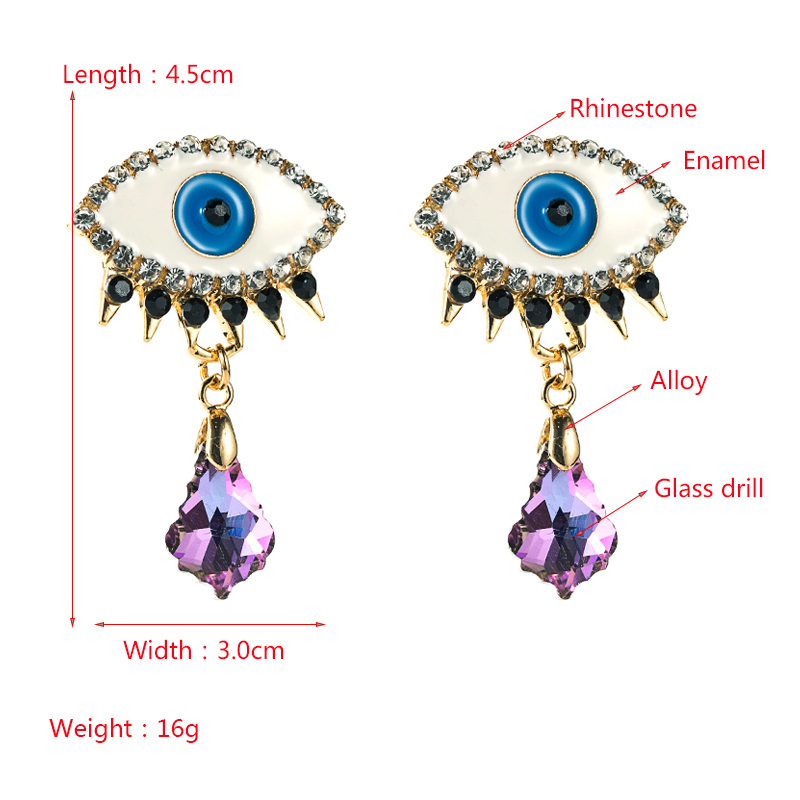 Alliage De Mode Goutte D&#39;huile Yeux De Diamant Boucles D&#39;oreilles Géométriques En Gros Nihaojewelry display picture 1