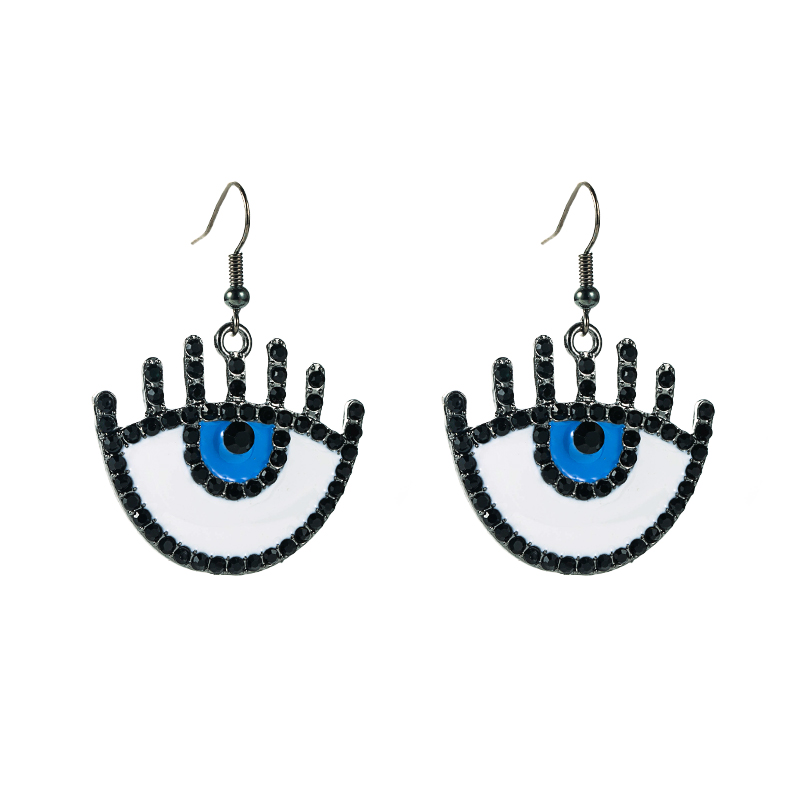 Fashion Drop Oil Diamond Demon Eyes Pendant Earrings Wholesale Nihaojewelry display picture 2