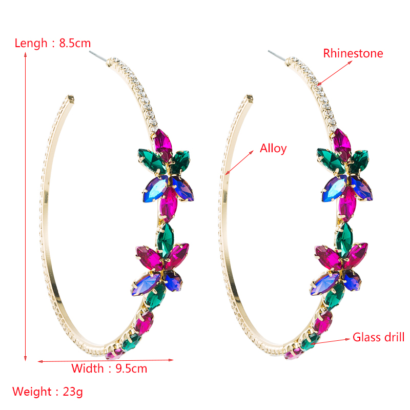 Stained Glass Diamond Flower Earrings Wholesale Nihaojewelry display picture 1
