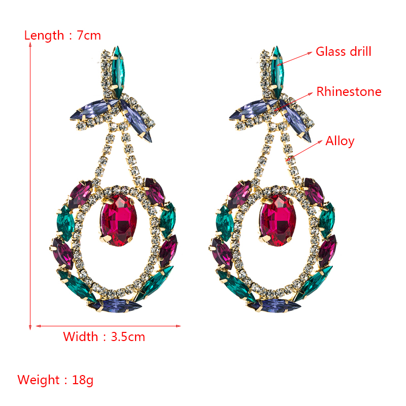 Cherry Shape Color Rhinestone Pendant Earrings Wholesale Nihaojewelry display picture 1