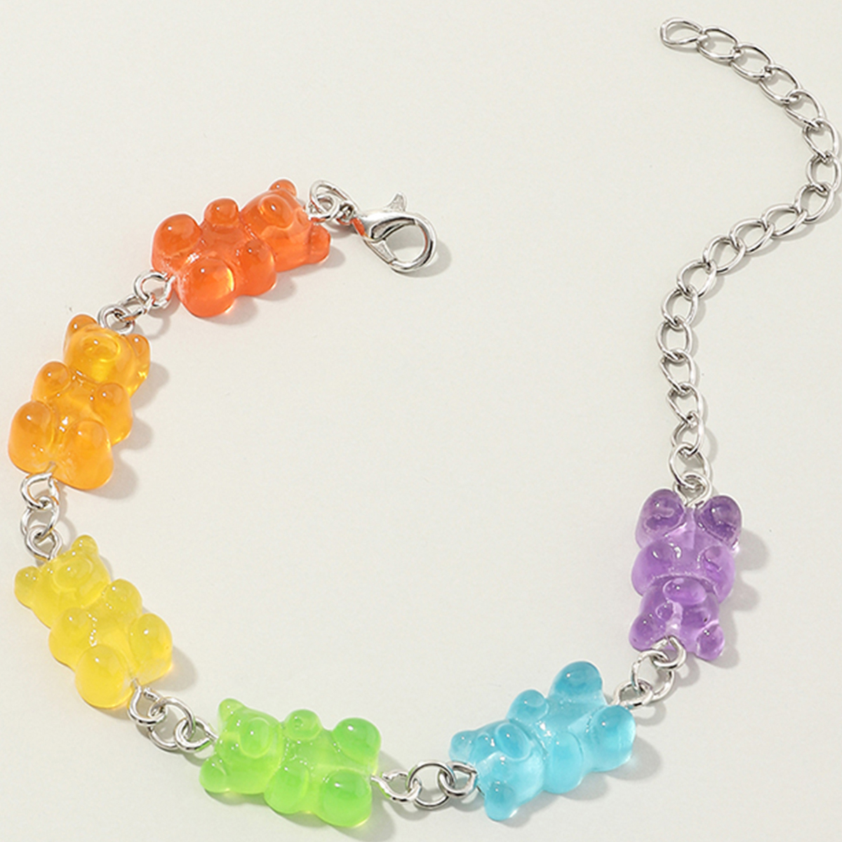 Fashion Candy Color Resin Bear Bracelet Wholesale Nihaojewelry display picture 1