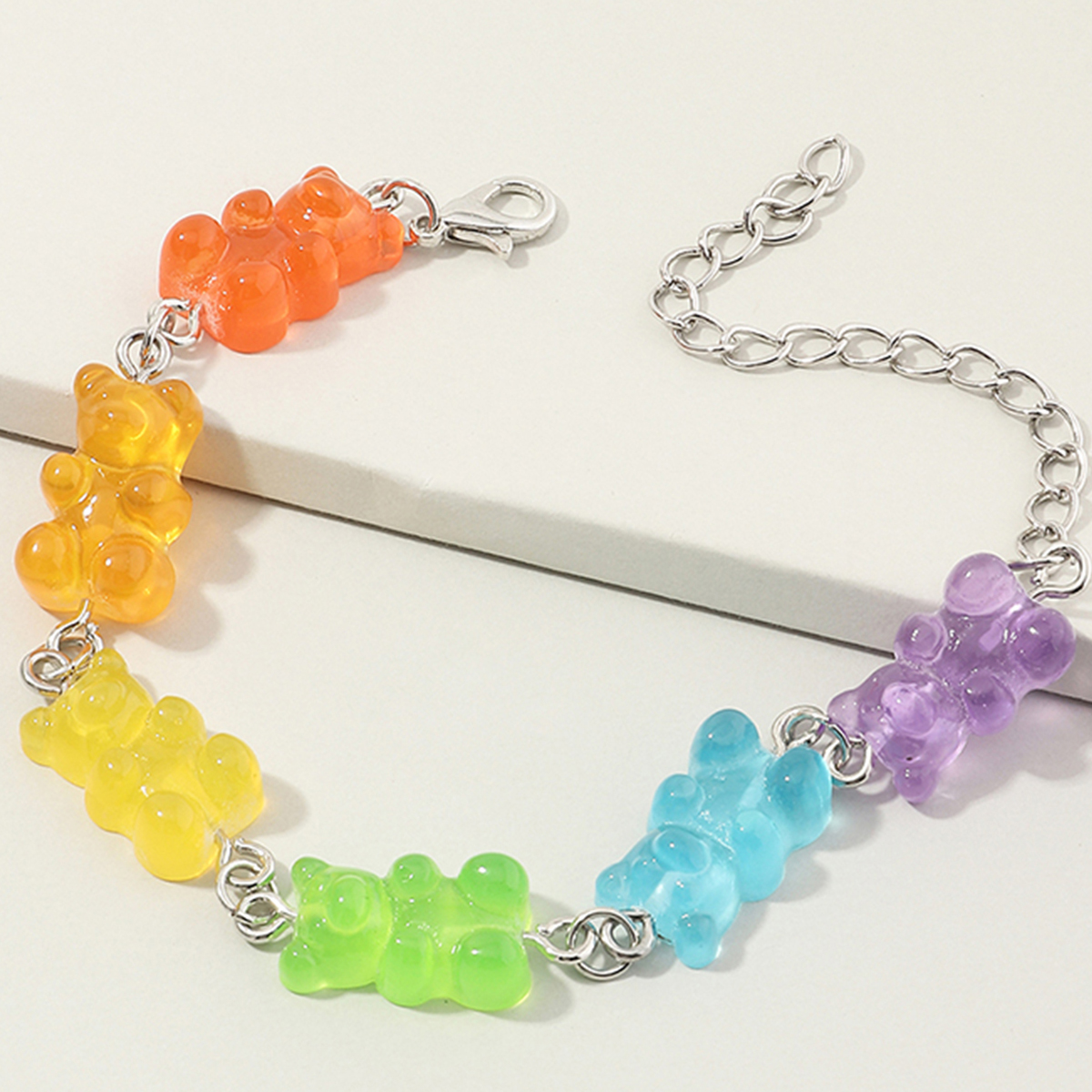 Fashion Candy Color Resin Bear Bracelet Wholesale Nihaojewelry display picture 2