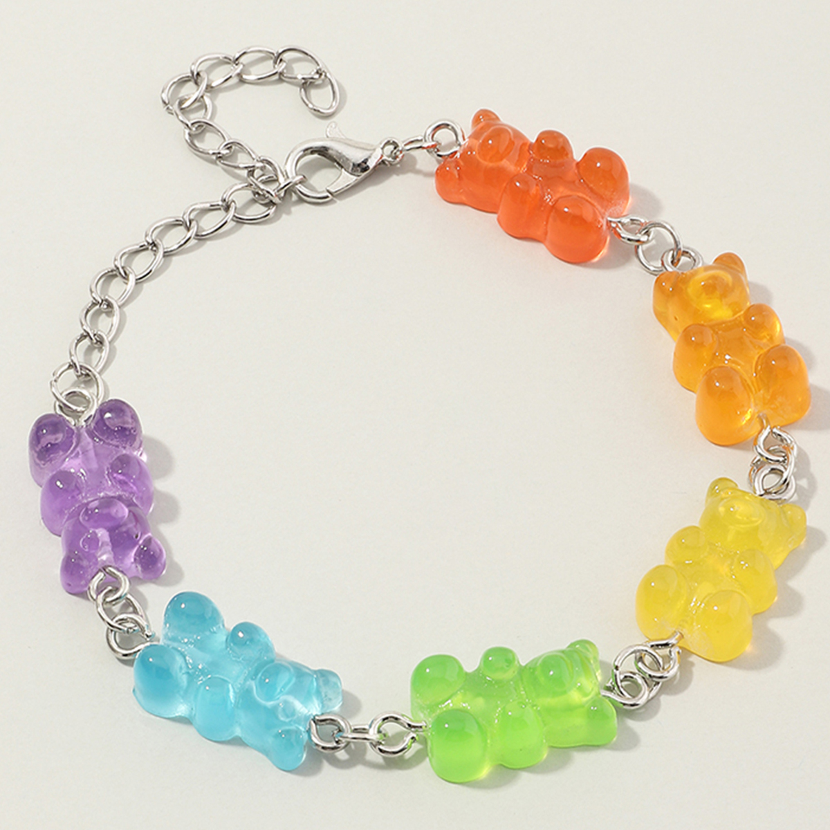 Fashion Candy Color Resin Bear Bracelet Wholesale Nihaojewelry display picture 3