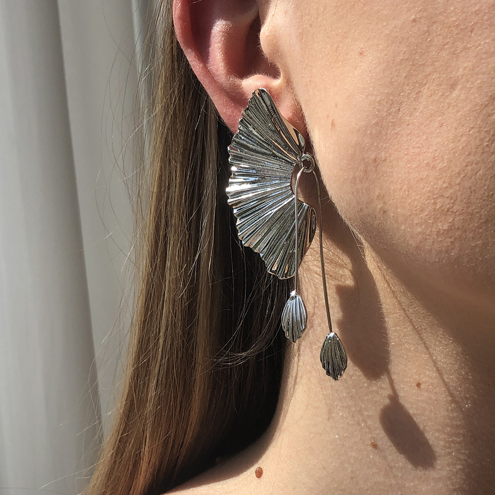 Fashion Fan-shaped Long Pendent Alloy Earrings Wholesale Nihaojewelry display picture 1
