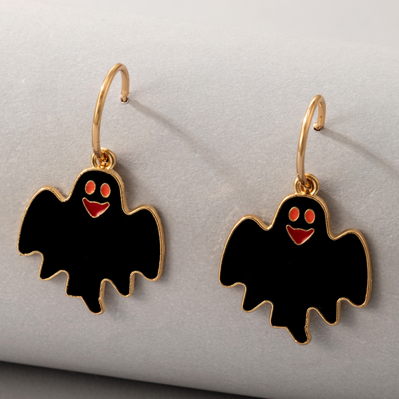 Halloween Black Bat Earrings Wholesale Nihaojewelry display picture 1