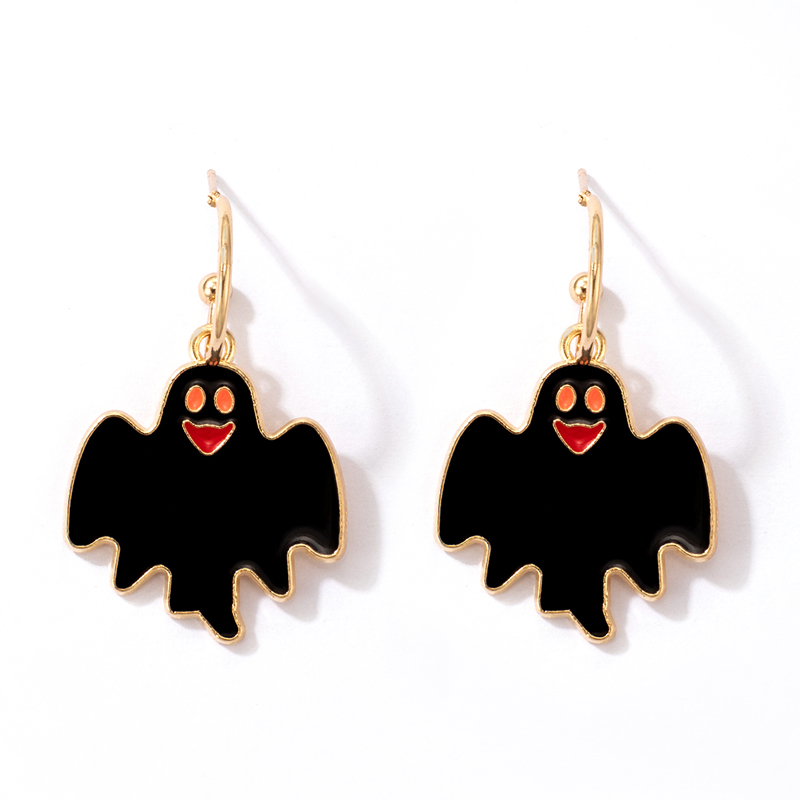 Halloween Black Bat Earrings Wholesale Nihaojewelry display picture 3