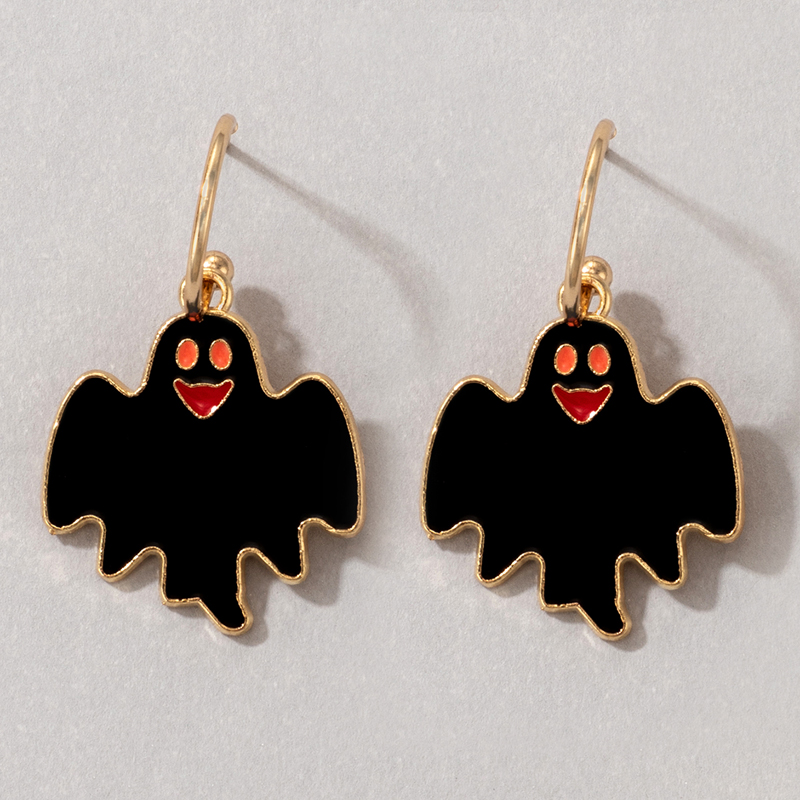 Halloween Black Bat Earrings Wholesale Nihaojewelry display picture 4