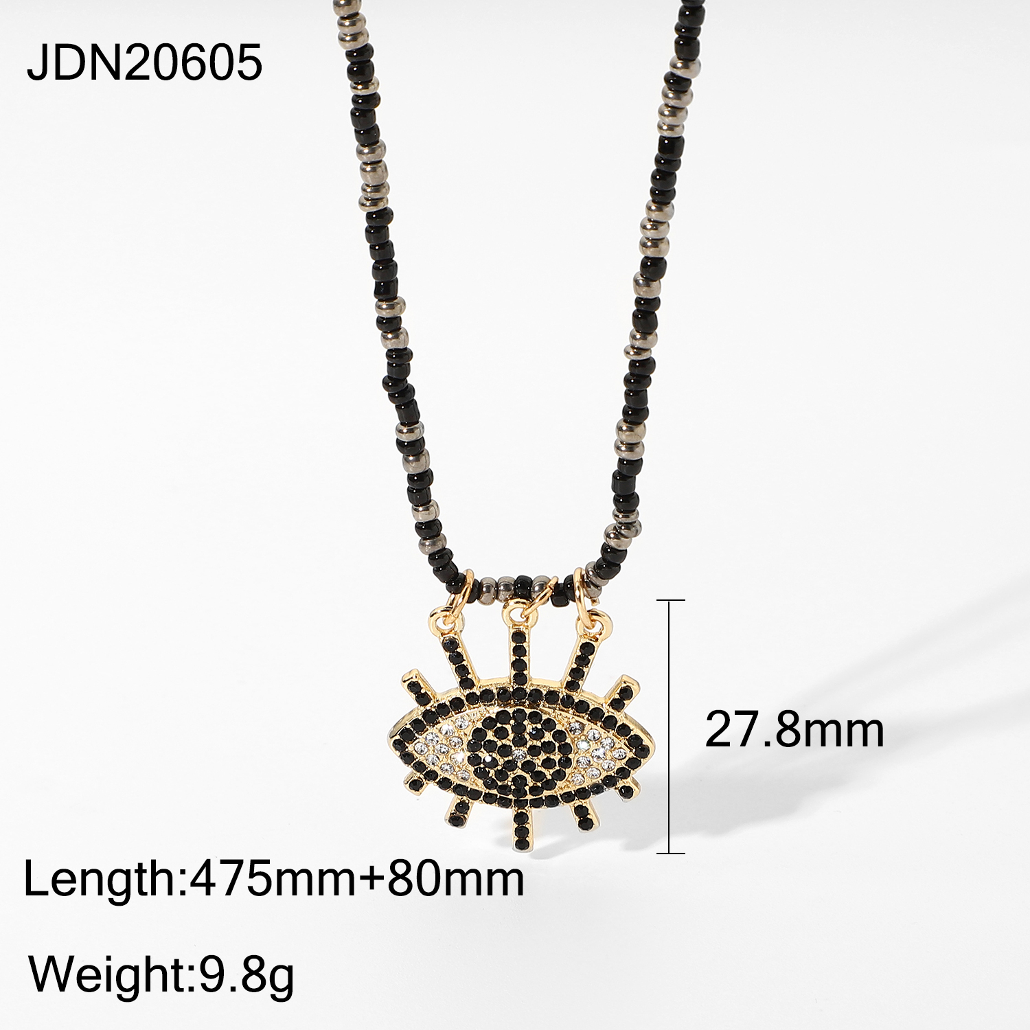 Creative New Beaded Full Of Diamonds Demon Eye Necklace Wholesale Nihaojewelry display picture 8