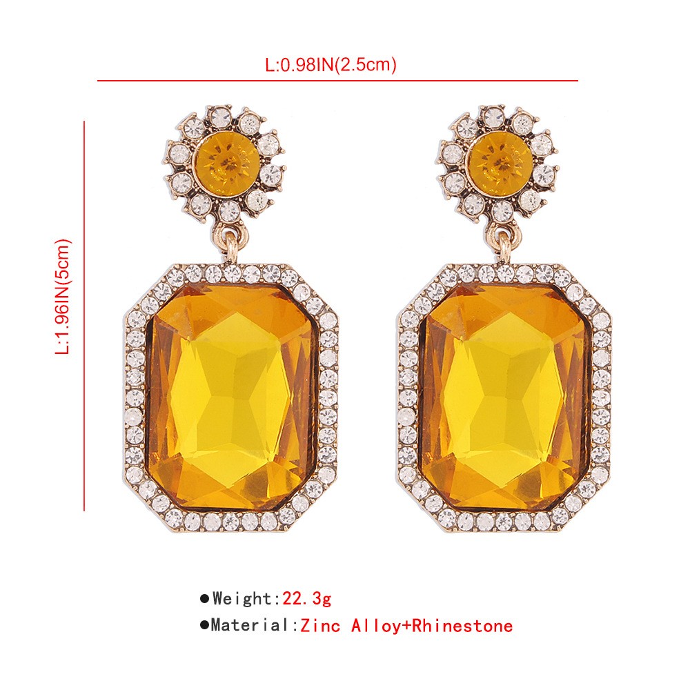 Boucles D&#39;oreilles Carrées En Diamant De Mode En Gros Nihaojewelry display picture 1
