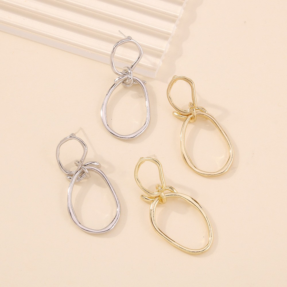 Fashion Geometric Double Circle Alloy Earrings Wholesale Nihaojewelry display picture 3