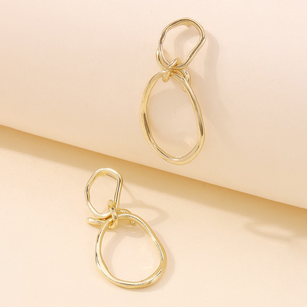 Fashion Geometric Double Circle Alloy Earrings Wholesale Nihaojewelry display picture 4