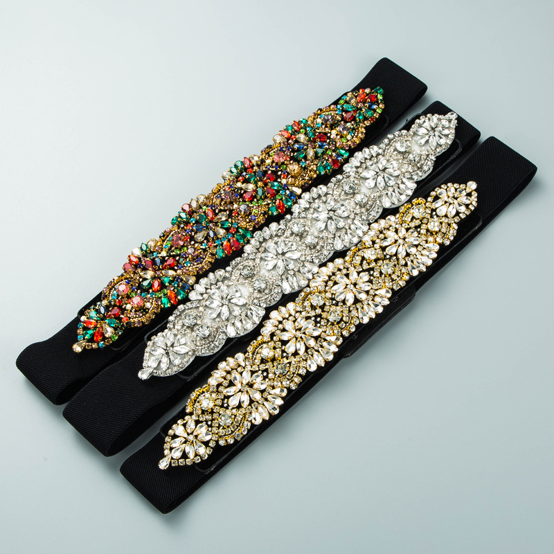 Retro Elastic Woven Inlaid Diamond Girdle Wholesale Nihaojewelry display picture 4