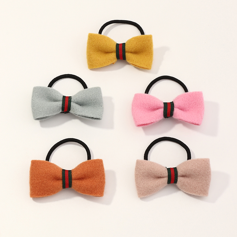 Korean Cute Knotted Bow Yarn Color Hair Tie Wholesale Nihaojewelry display picture 1