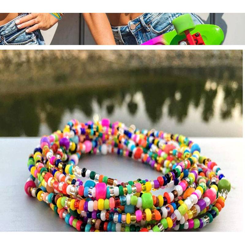 Multi-layer Handmade Colored Rice Beads Beach Chain Fashion Waist Chain Women display picture 6