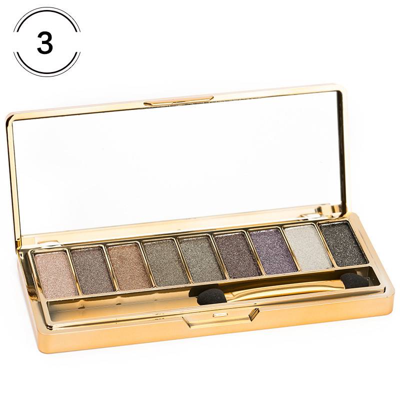 9-color Pearlescent Dazzling Eyeshadow Palette display picture 2