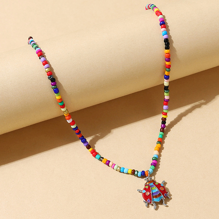 European Ethnic Style All-match Colorful Insects Fresh Rice Bead Necklace display picture 1