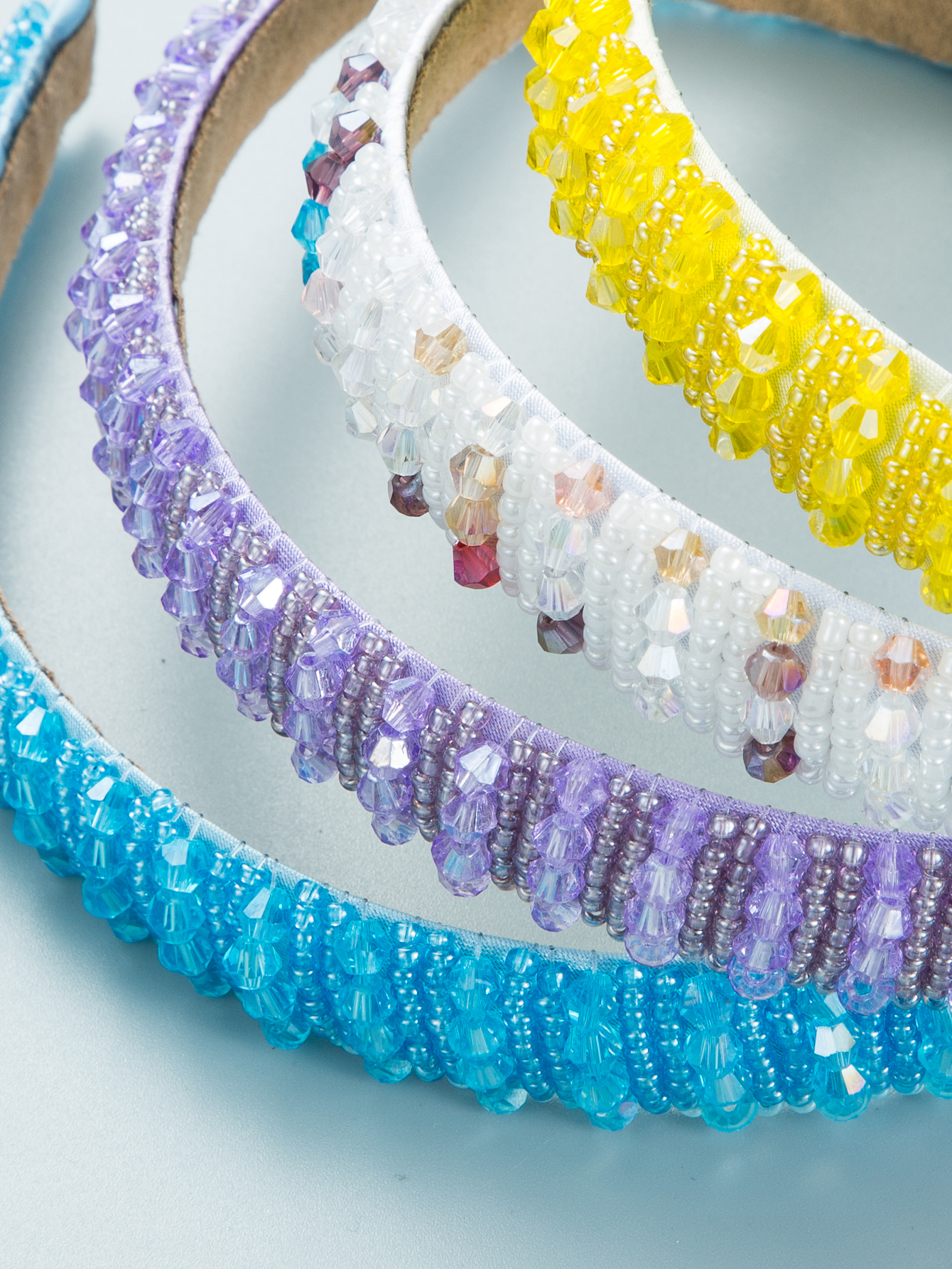 Fashion Solid Color Inlaid Crystal Headband Set 4 Pcs Group display picture 3
