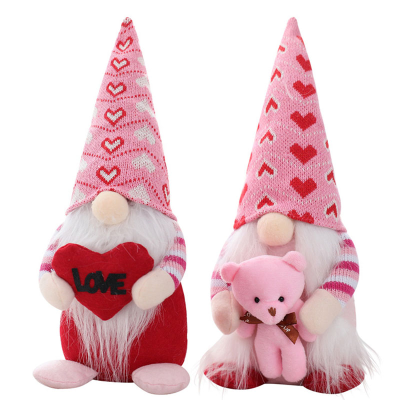 Valentine&#39;s Day Doll Pink Love Hug Bear Faceless Rudolph Doll Decoration Decoration display picture 5