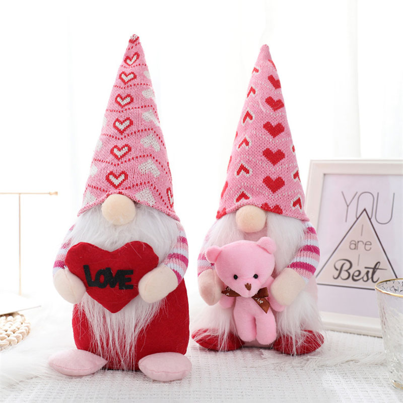 Valentine&#39;s Day Doll Pink Love Hug Bear Faceless Rudolph Doll Decoration Decoration display picture 6