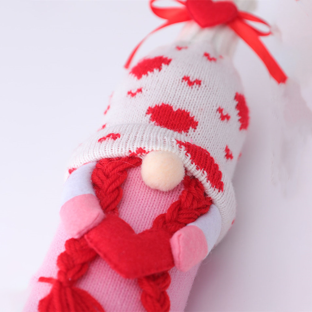 Valentine's Day Decorative Red Wine Cover Faceless Doll Heart Wine Bottle Cover display picture 7